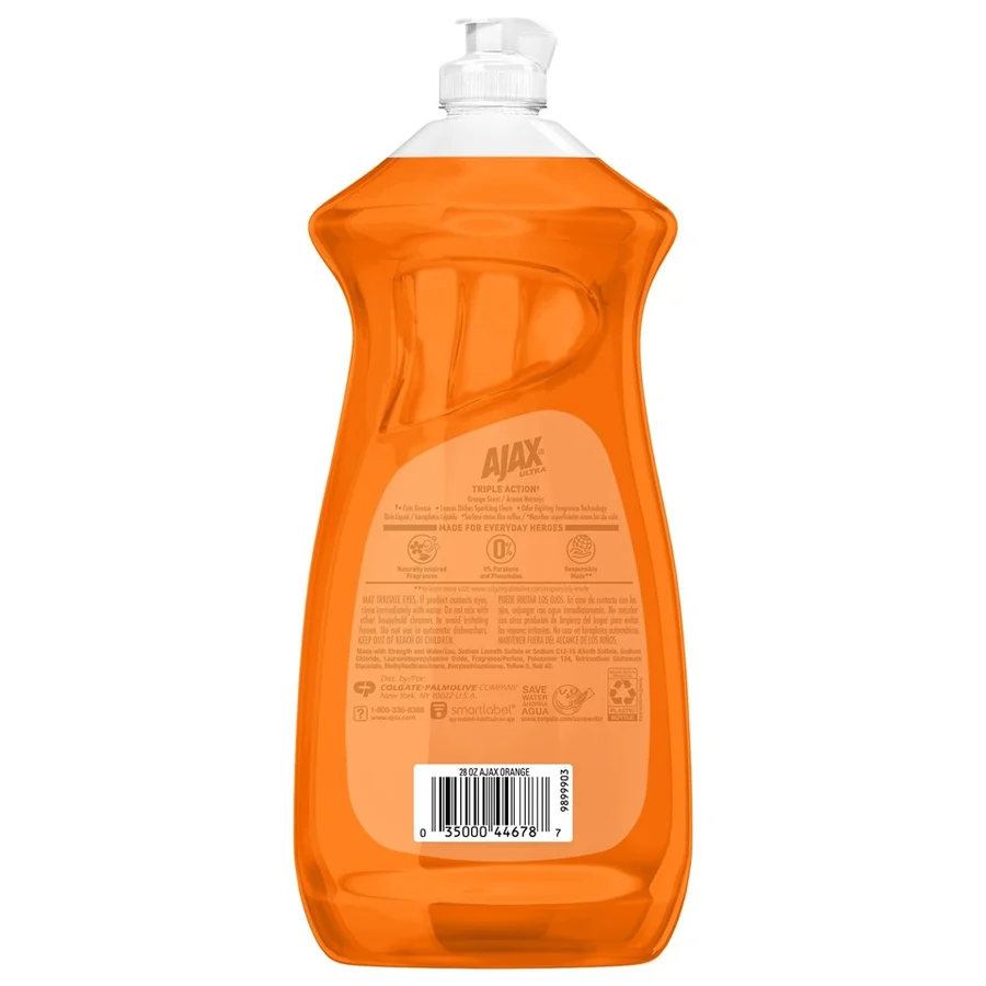 Ajax Ultra Dish Liquid Soap Orange – 28 fl oz (828 mL) | 9-Pack - Image 2