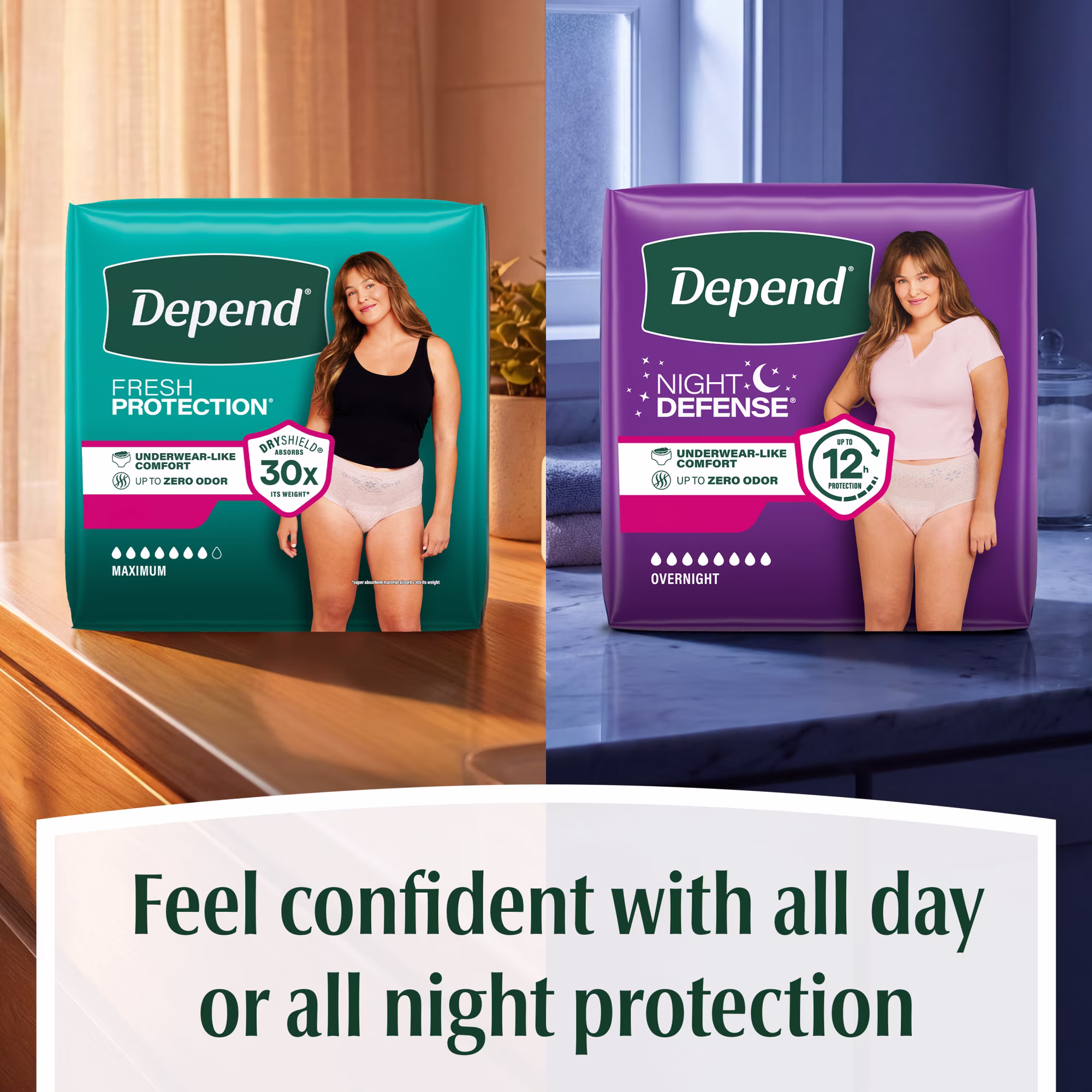 Depend Night Defense Incontinence Underwear for Women, Adult Diapers, M, 60 Count - Image 10